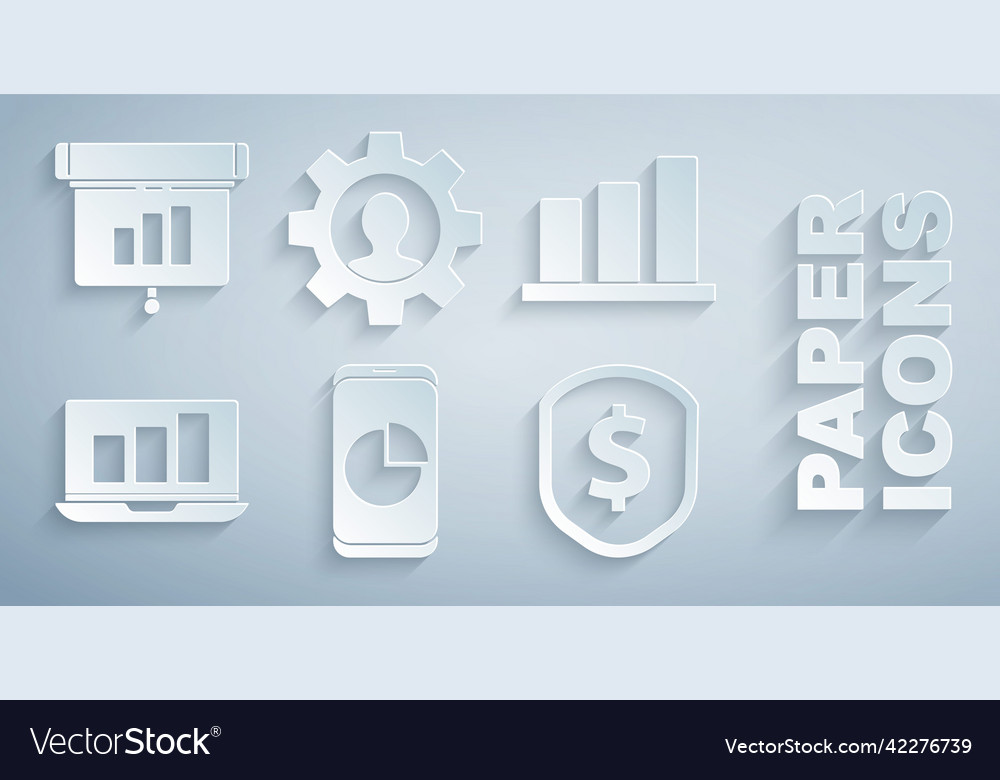 Set mobile phone with graph chart pie infographic vector image Set mobile phone with graph chart pie infographic