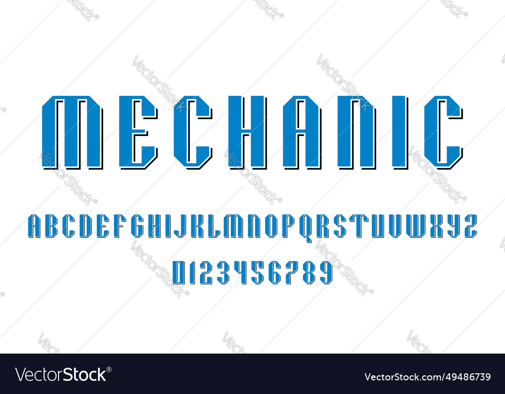 Set of alphabets font letters and numbers vector image Set of alphabets font letters and numbers