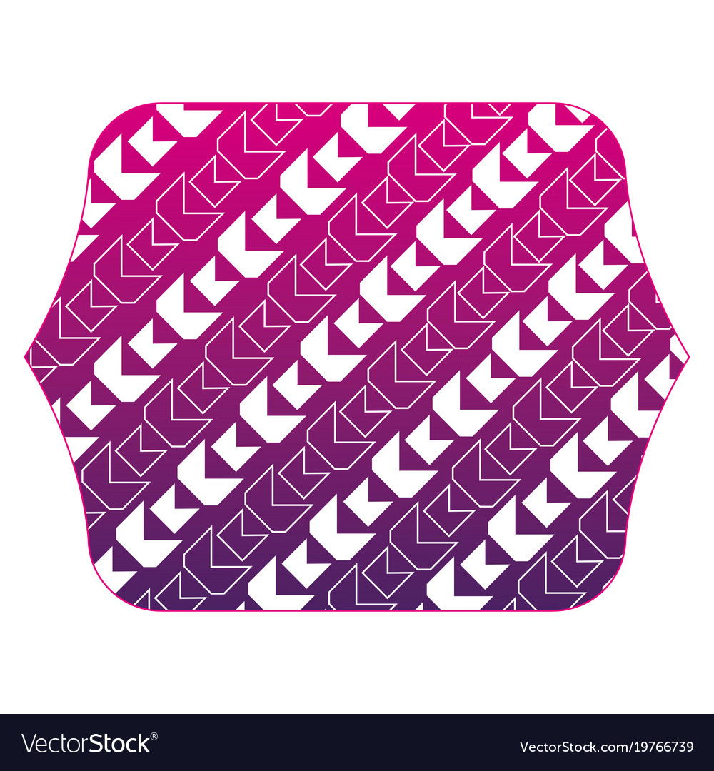 Silhouette rectangle with pattern shapes abstract