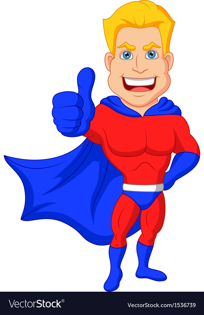 Superhero Cartoon With Thumb Up Royalty Free Vector Image Superhero Cartoon With Thumb Up Royalty Free Vector Image