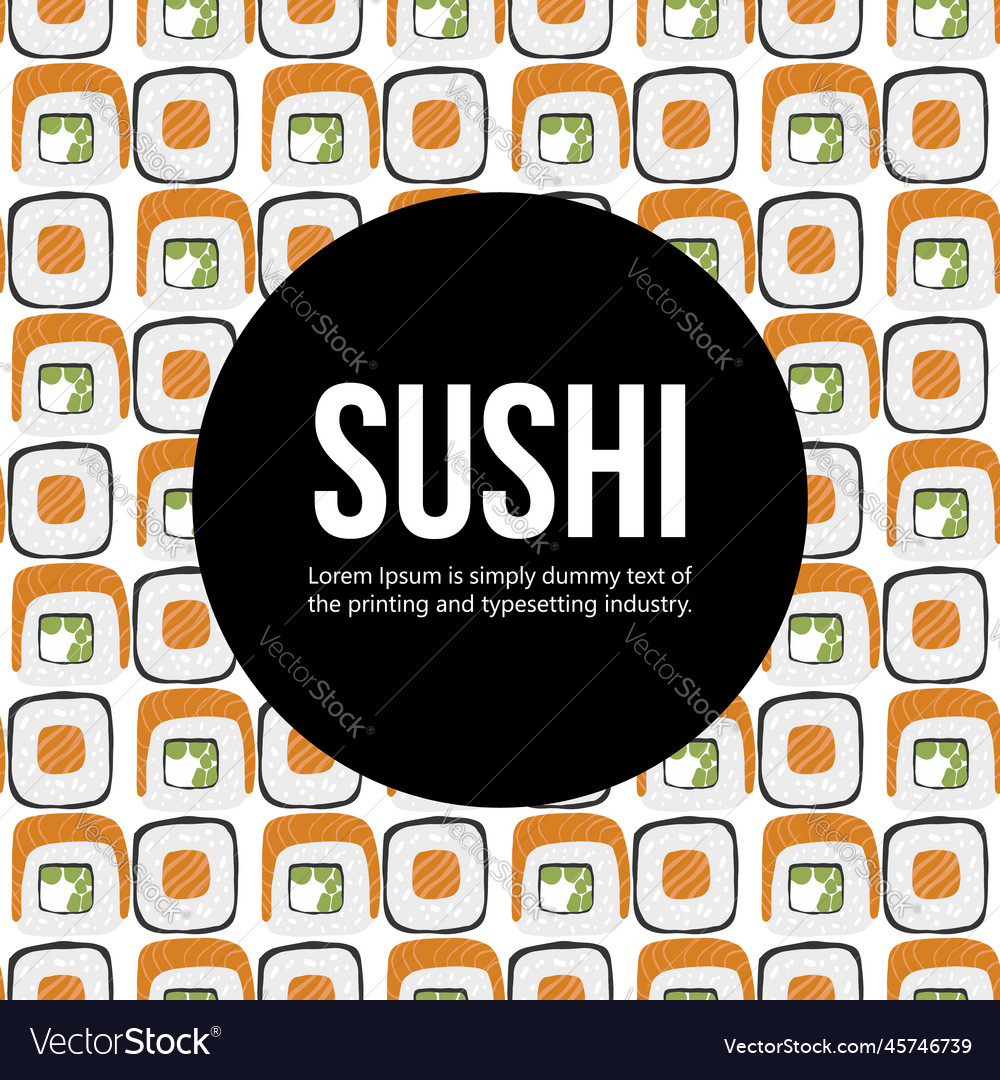 Sushi pattern background set