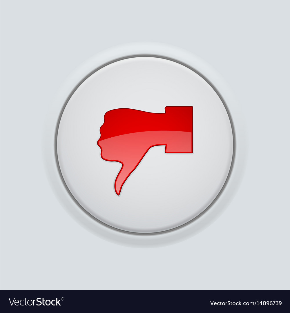Thumb down red button user interface round icon