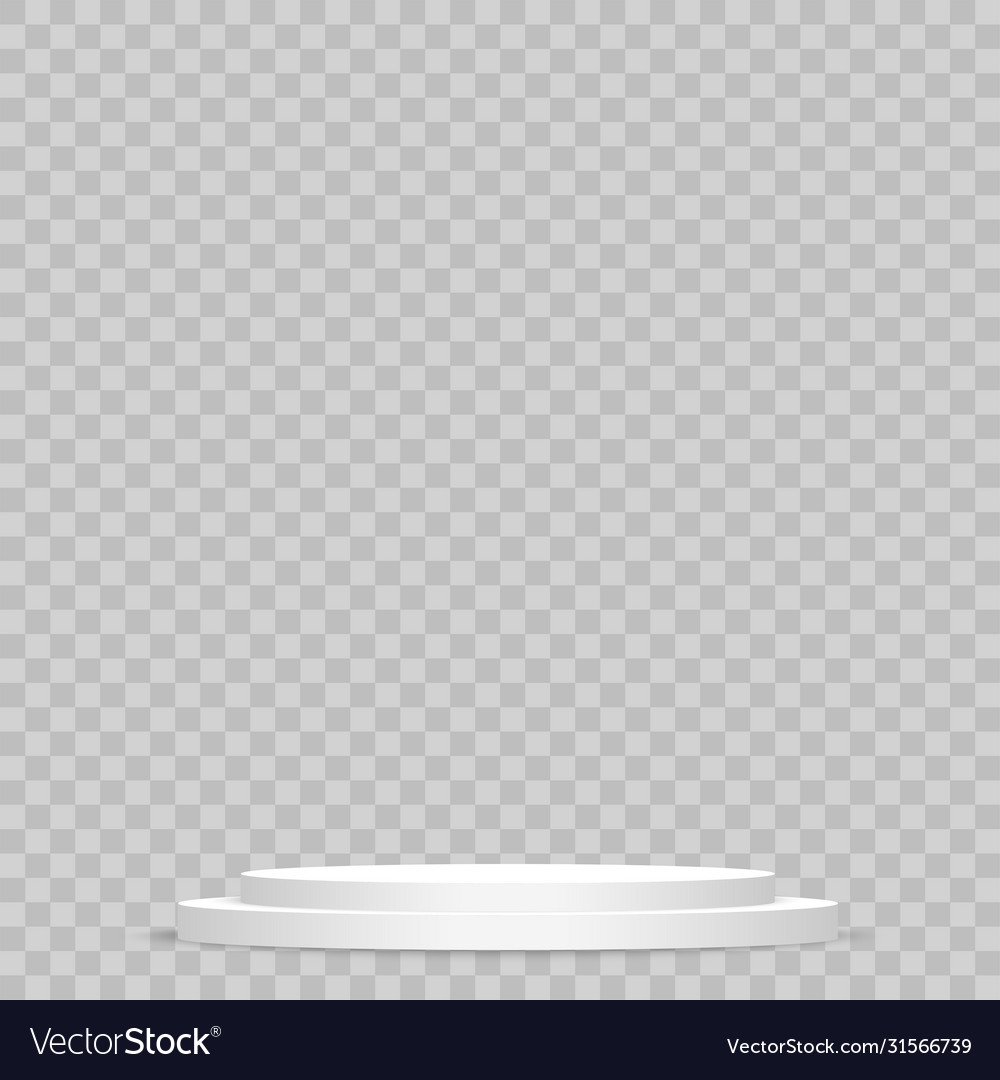 White podium round 3d empty with steps