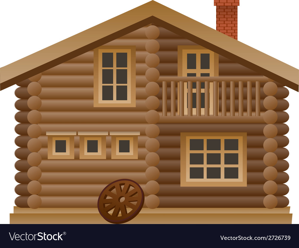 Wooden house Royalty Free Vector Image VectorStock