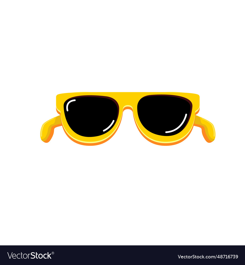 Yellow sunglasses with black lens isolated Vector Image