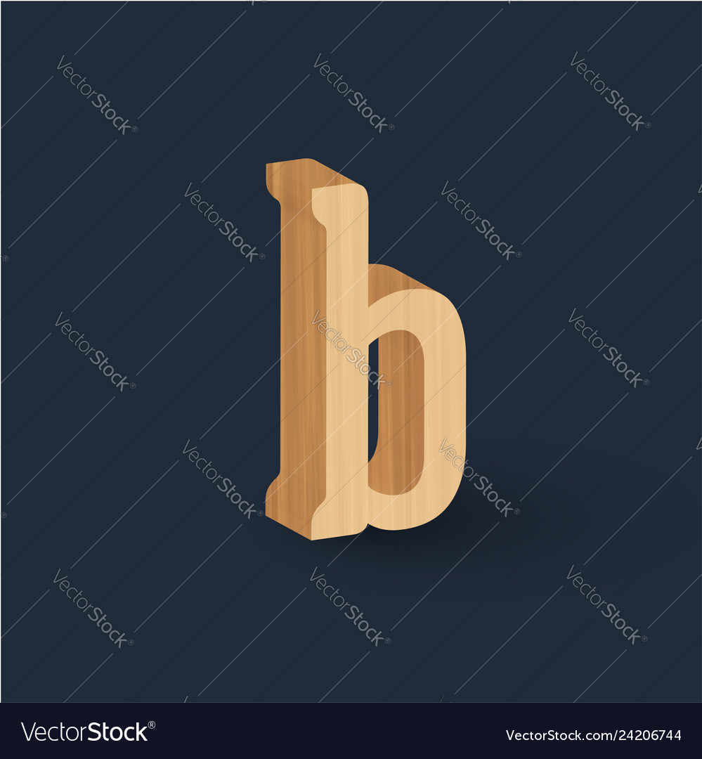 3d wood font character