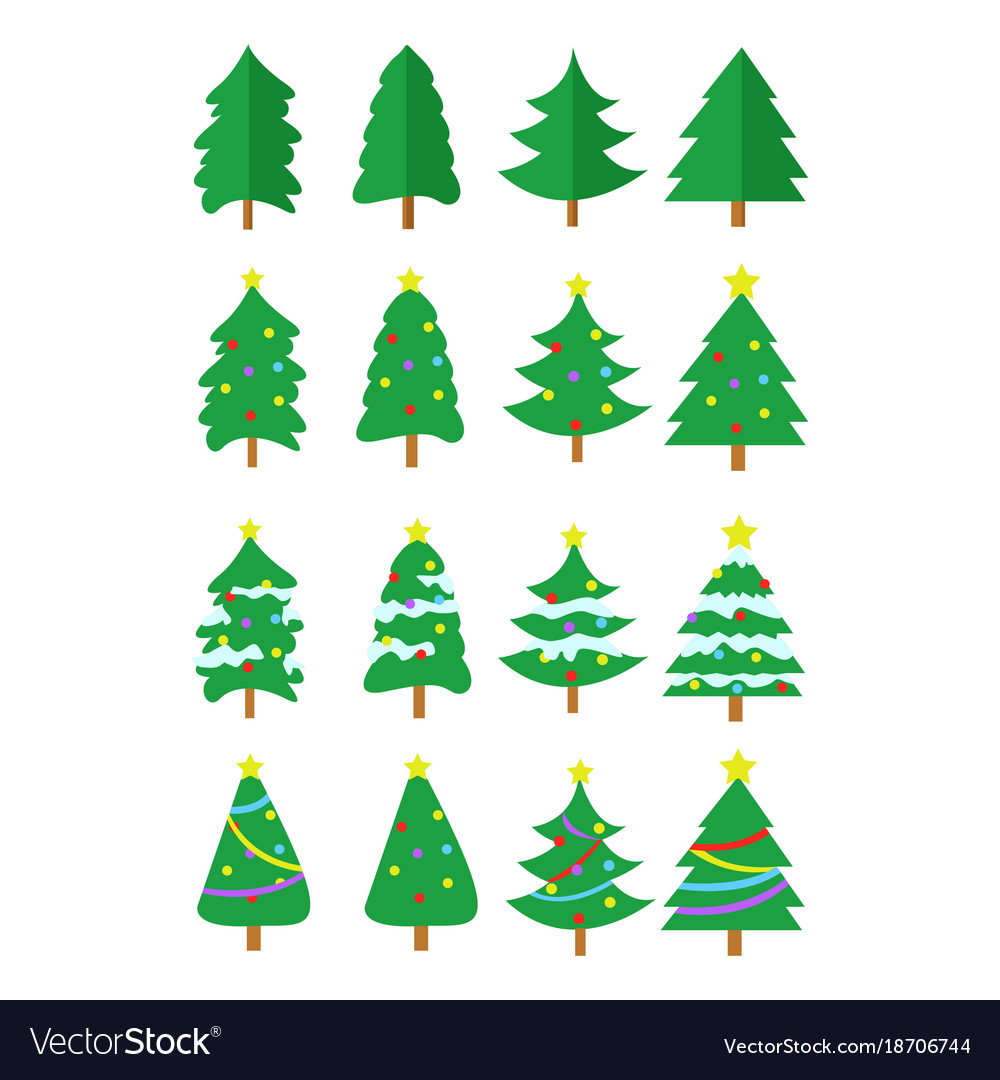 Christmas tree graphic set Royalty Free Vector Image