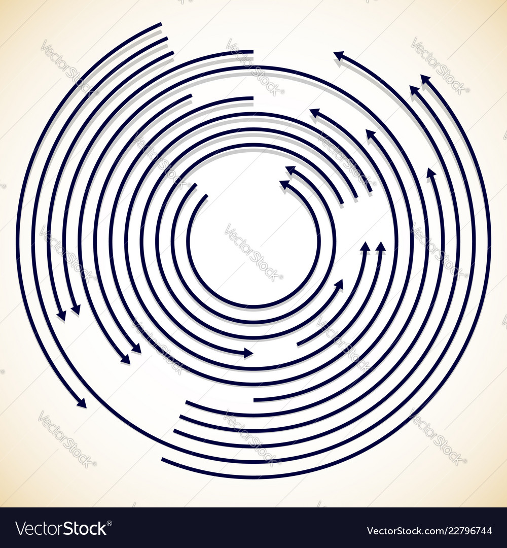 Concentric circulating rotating arrows circle Vector Image Concentric circulating rotating arrows circle
