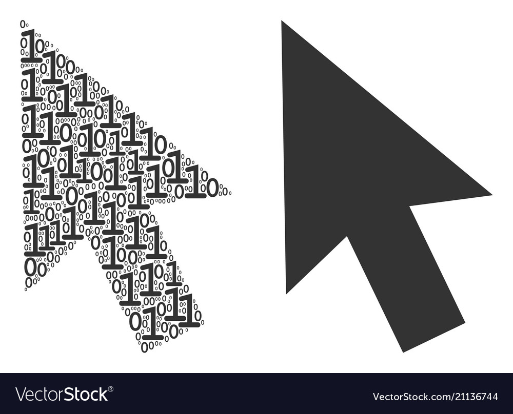 Cursor Pfeil Collage von binären Ziffern vector image Cursor Pfeil Collage von binären Ziffern