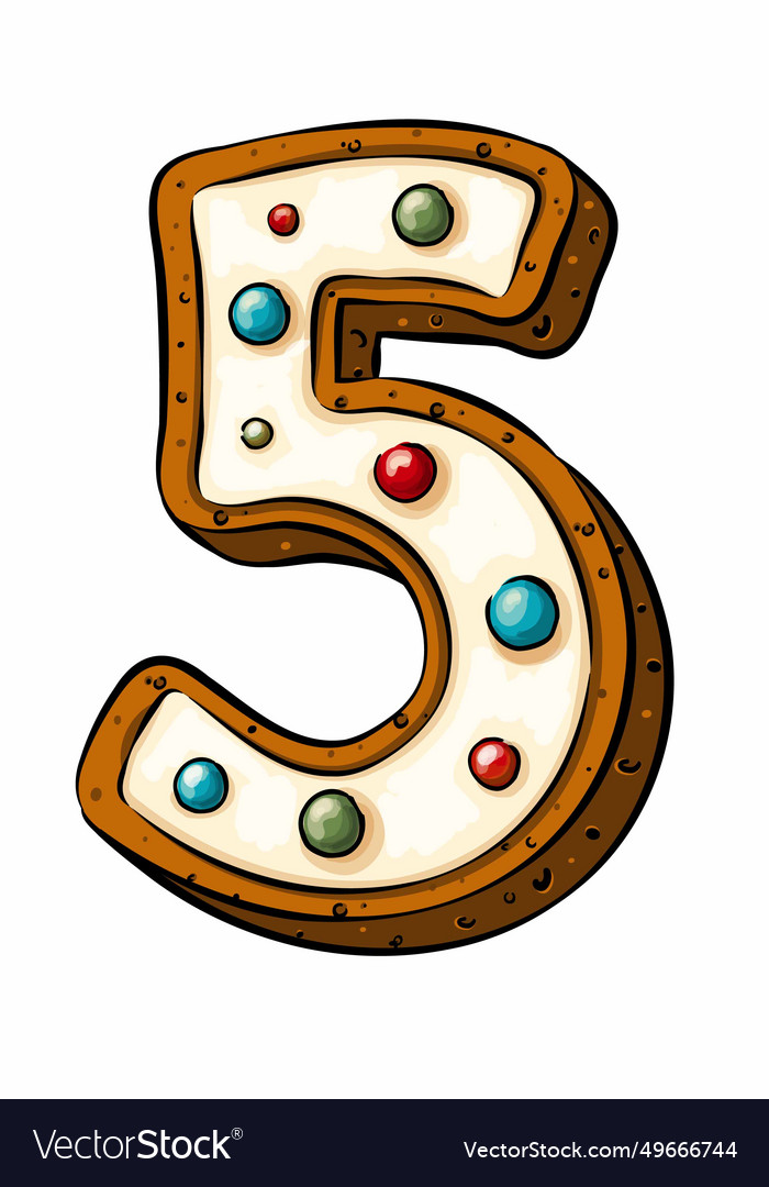 Figure in the form of number 5 shape vector image Figure in the form of number 5 shape