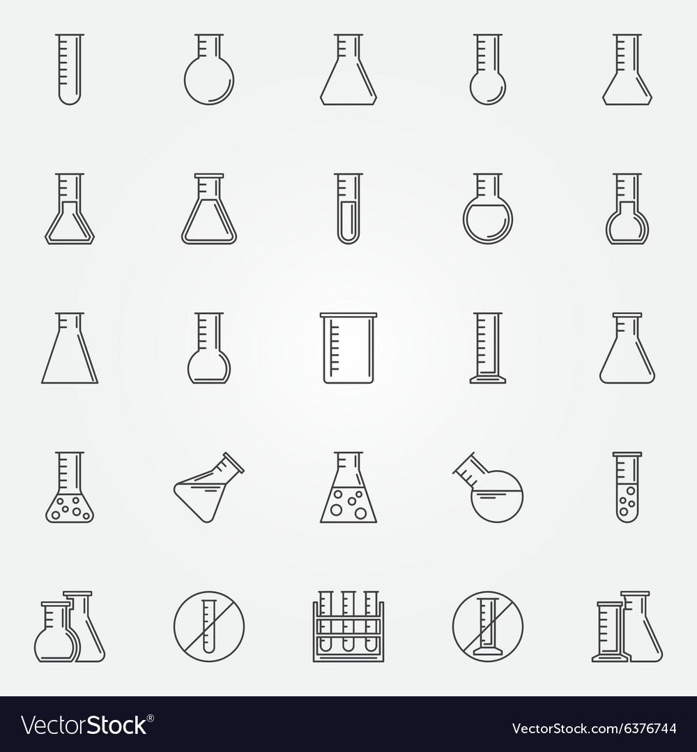Flask icons set