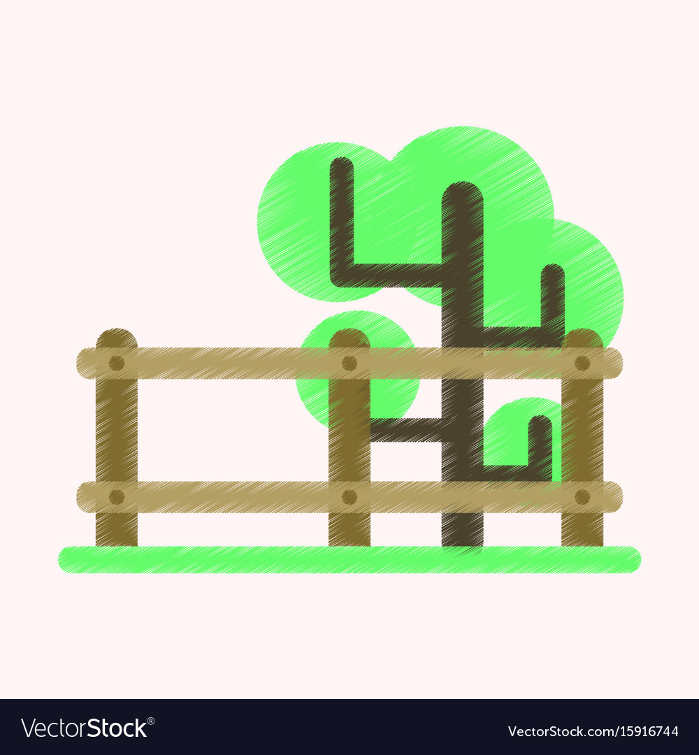 Flat icon in shading style fenced tree
