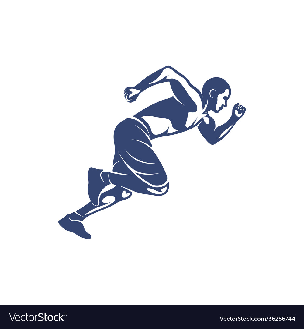 Man Runner Athletic Logo Design Icon Symbol Vector Image