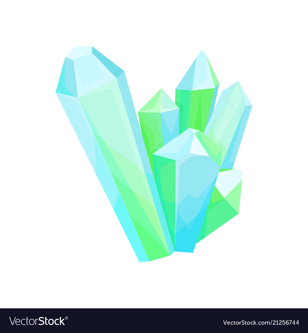 Mineral crystalic precious stones crystal gems Vector Image