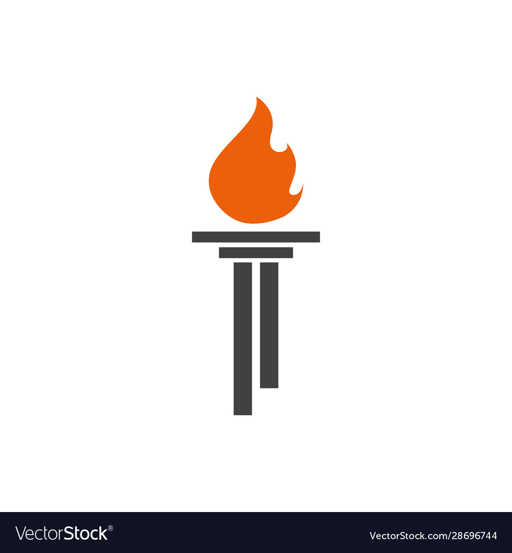 Torch icon design template isolated vector image Torch icon design template isolated