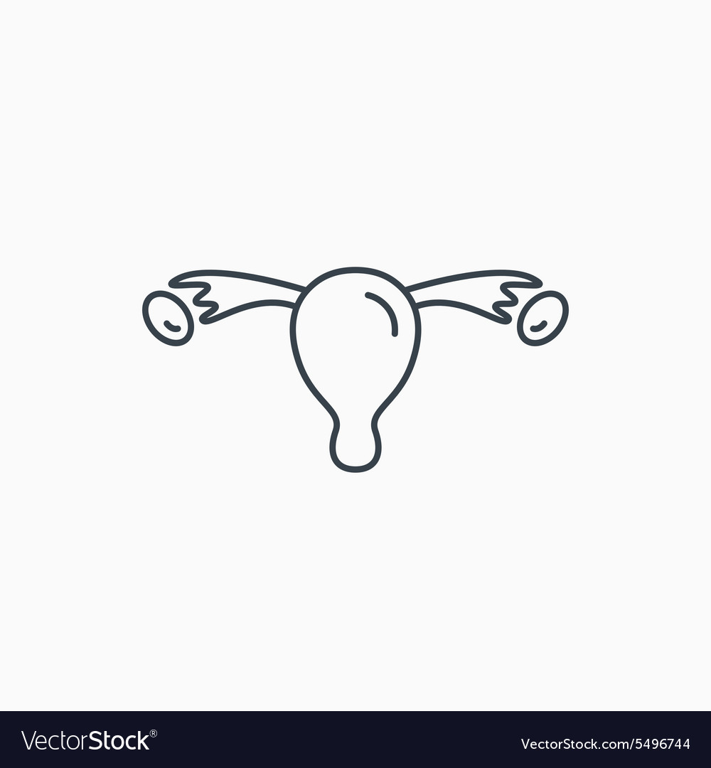 Uterus icon ovary sign Royalty Free Vector Image