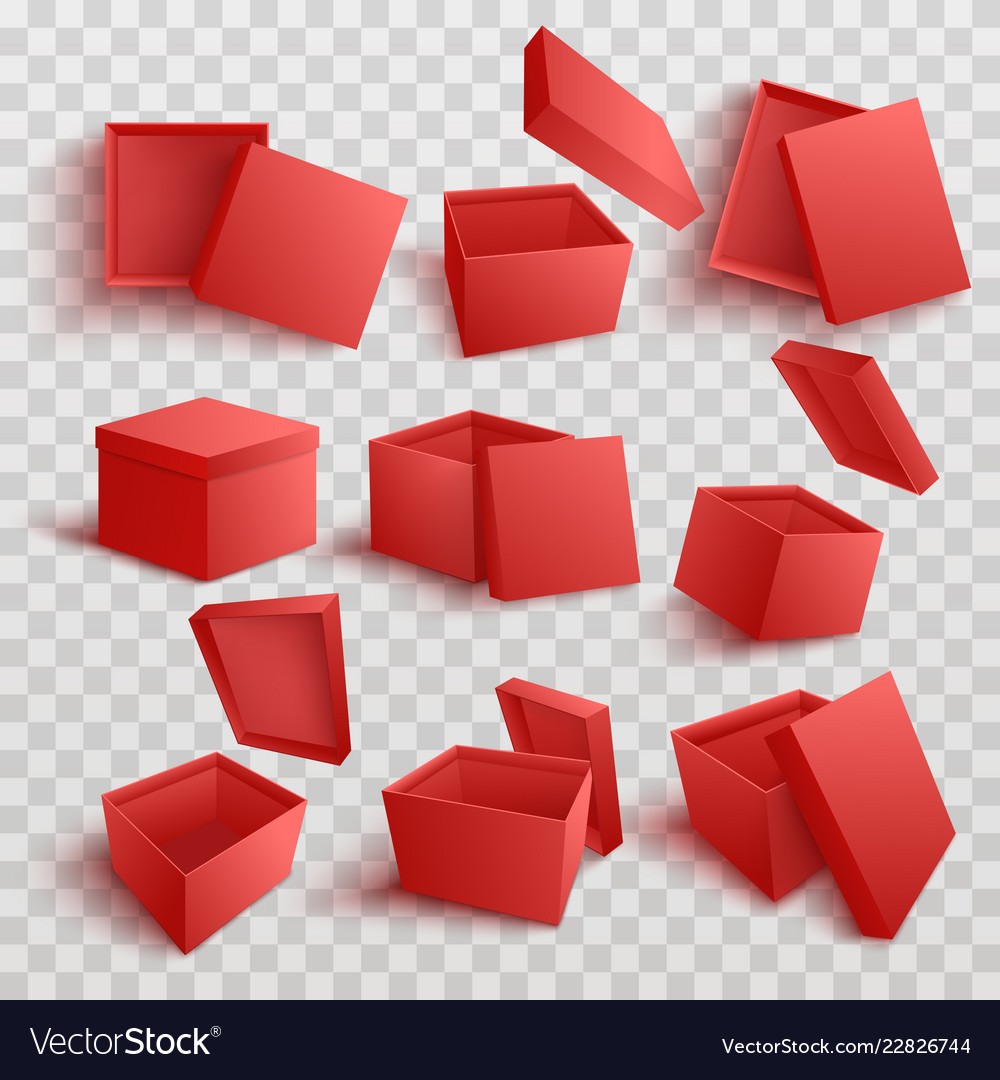 White empty present box open on black Royalty Free Vector