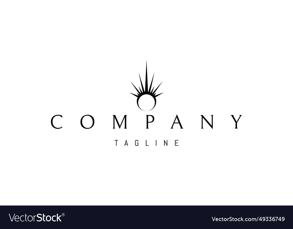 A logo with an abstract image of shining