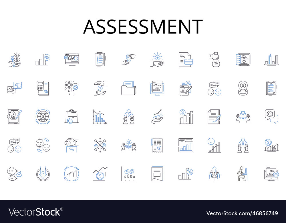 Assessment line icons collection financing