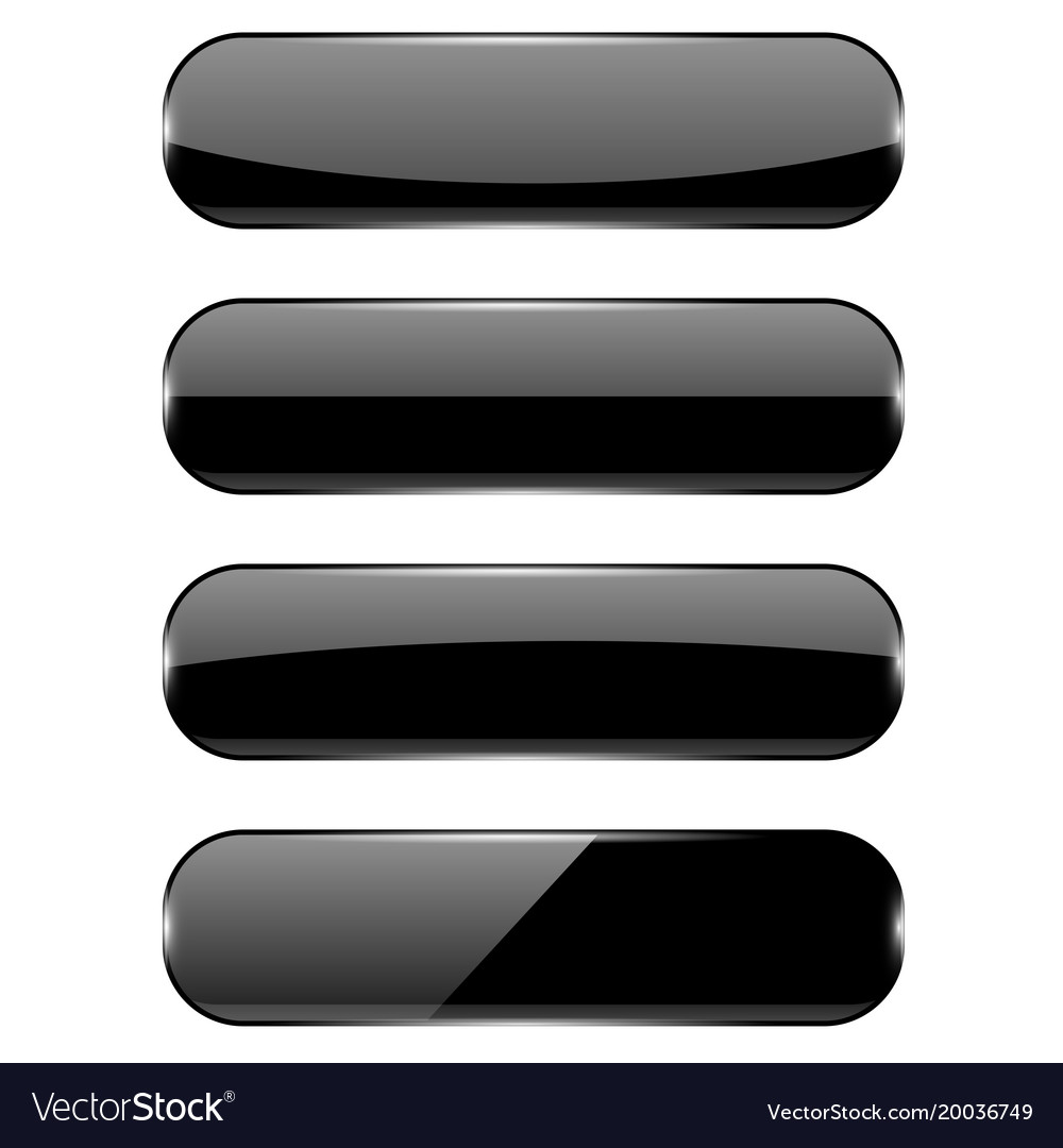 Black oval buttons with reflection Royalty Free Vector Image