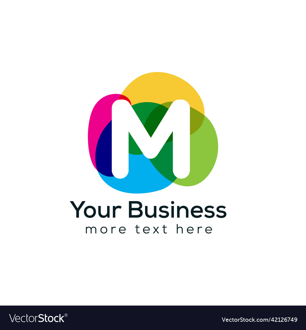 Colorful letter m shape logo modern fun identity Vector Image