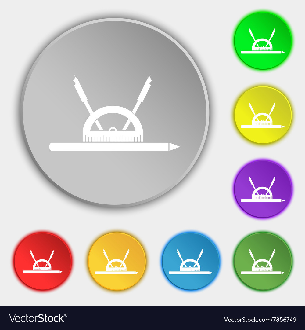 Compass and protractor characters geometry