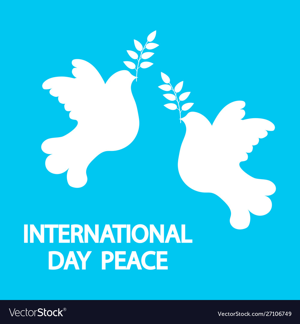 Dove with a tree branch for international peace Vector Image