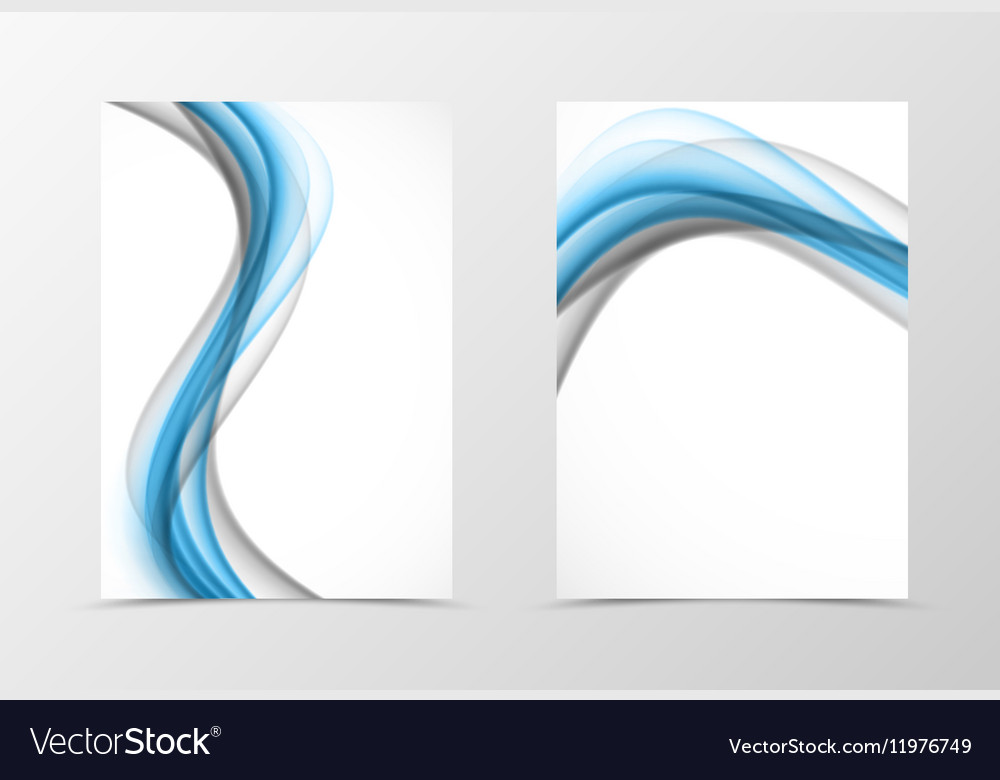 Front and back wave flyer template design Vector Image