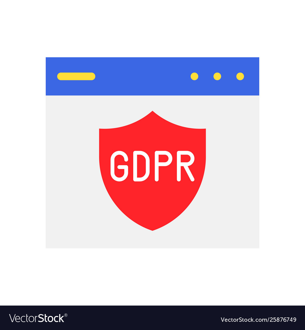 Gdpr general data protection regulation icon flat