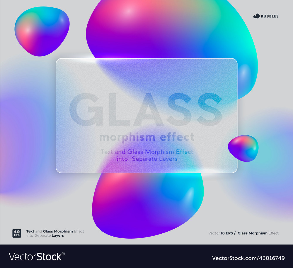 Glass morphism style frosted abstract shape Vector Image