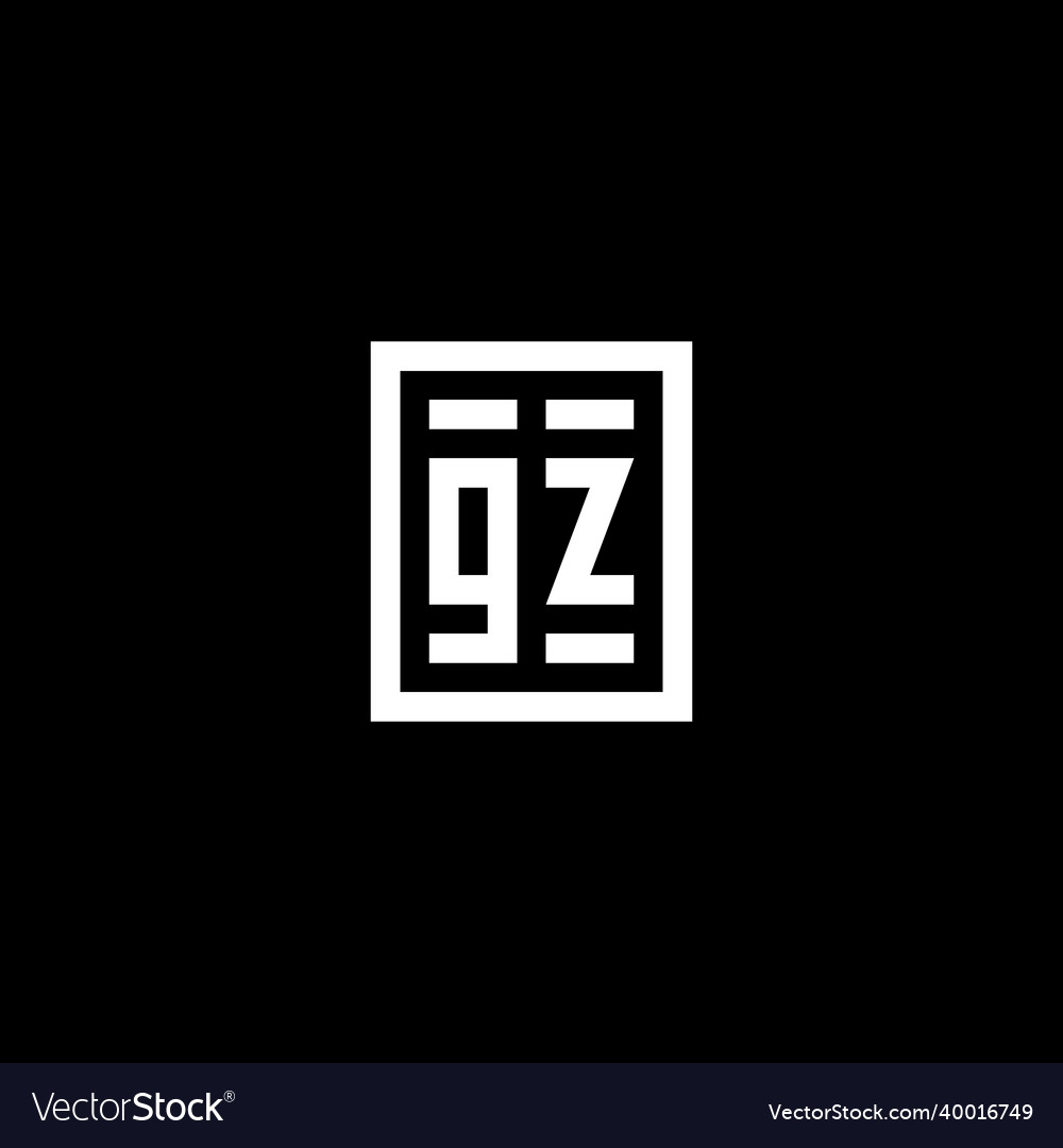 Gz initial logo with square rectangular shape