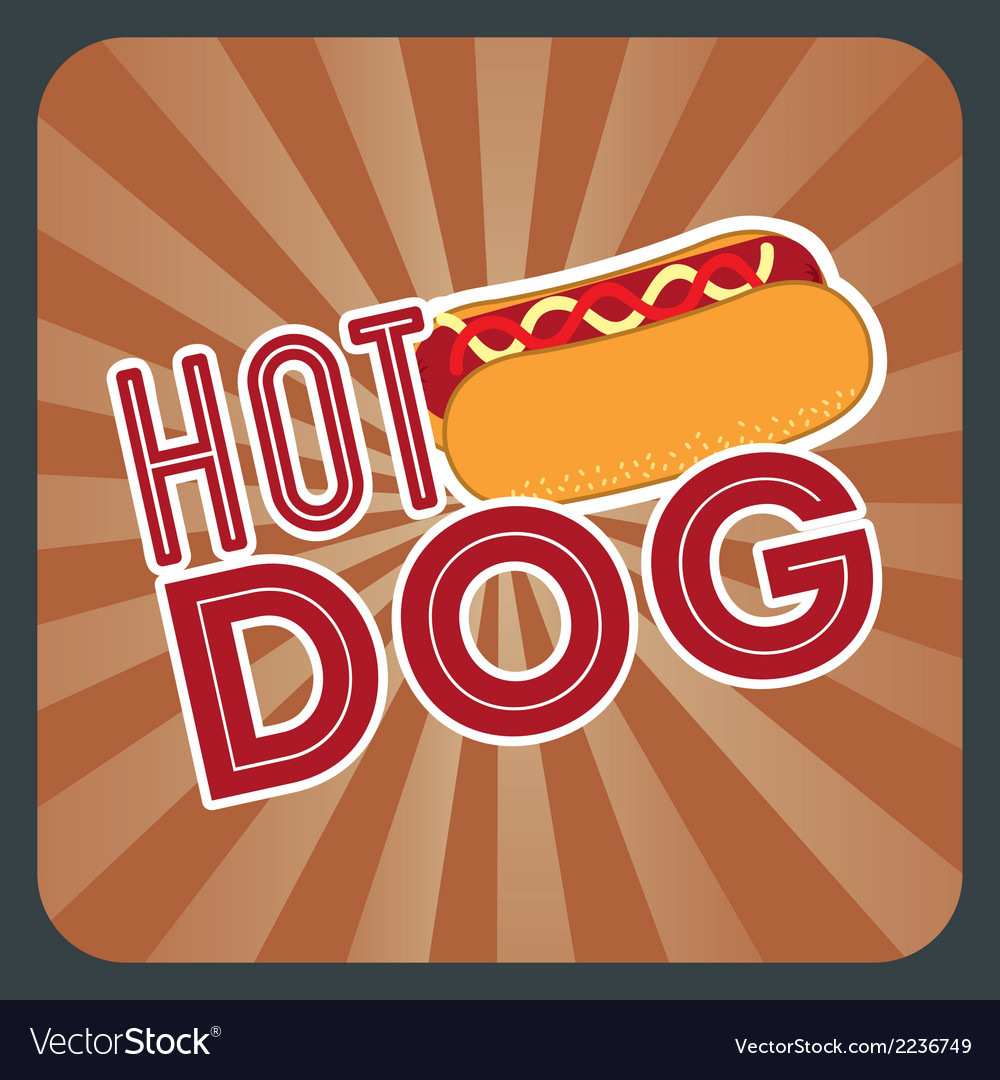 Hot dog label over grunge background