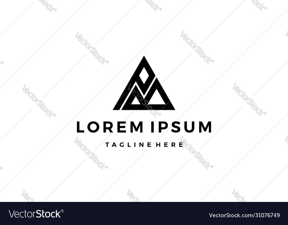 Initial p and b with triangle logo design concept vector image Initial p and b with triangle logo design concept