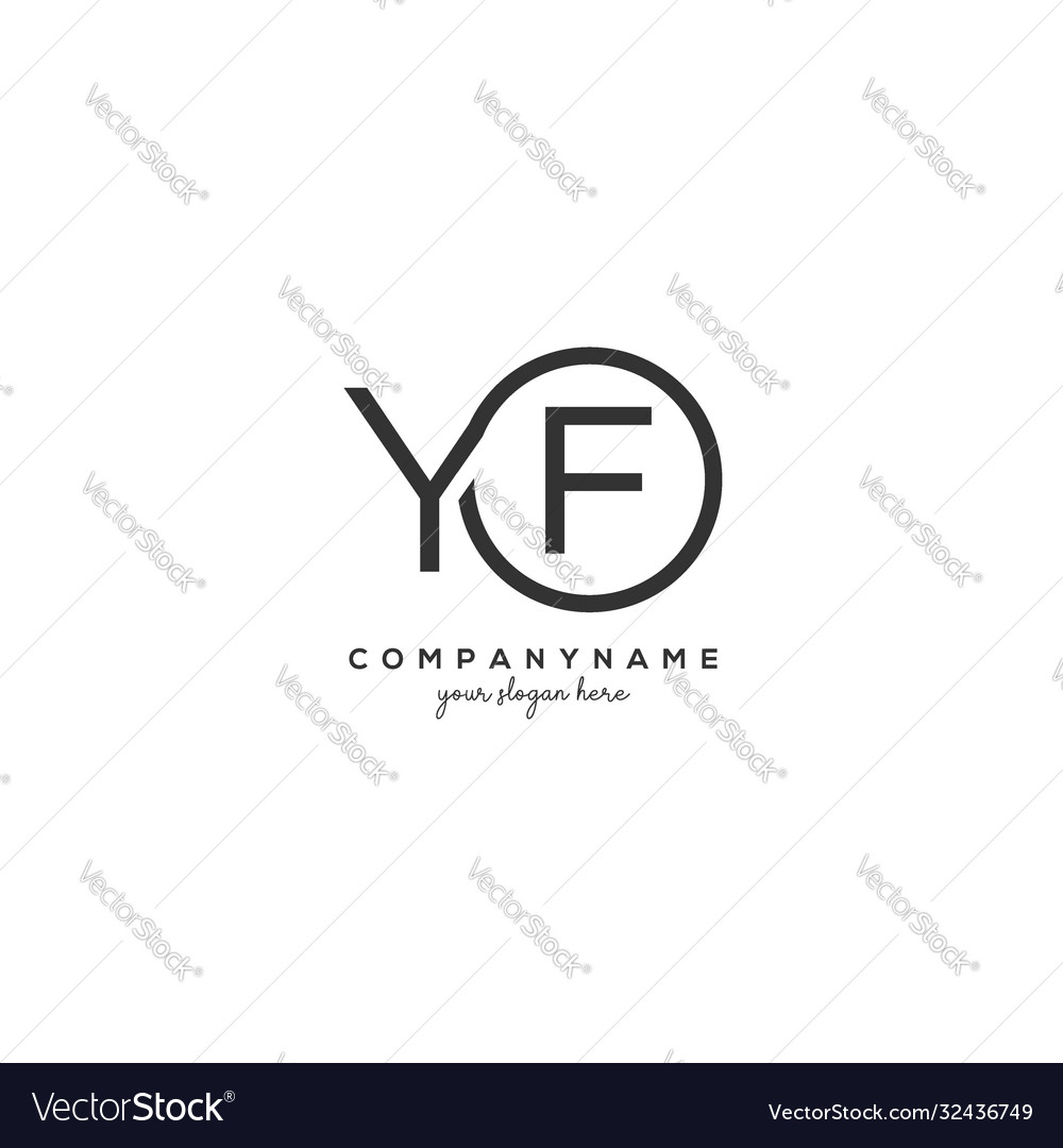 Initial Yf Letter Logo With Circle Template Vector Image