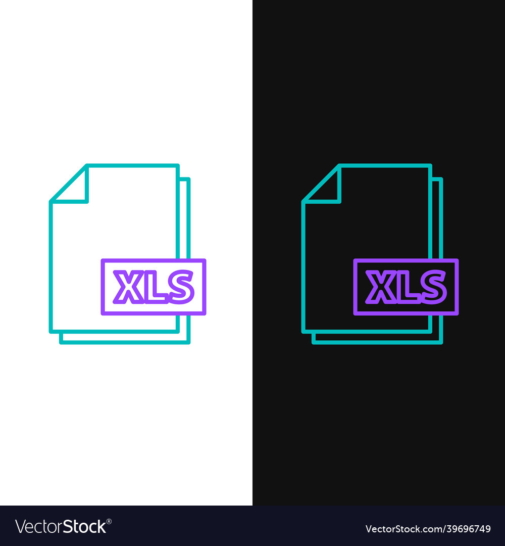 Line xls file document download button icon vector image Line xls file document download button icon