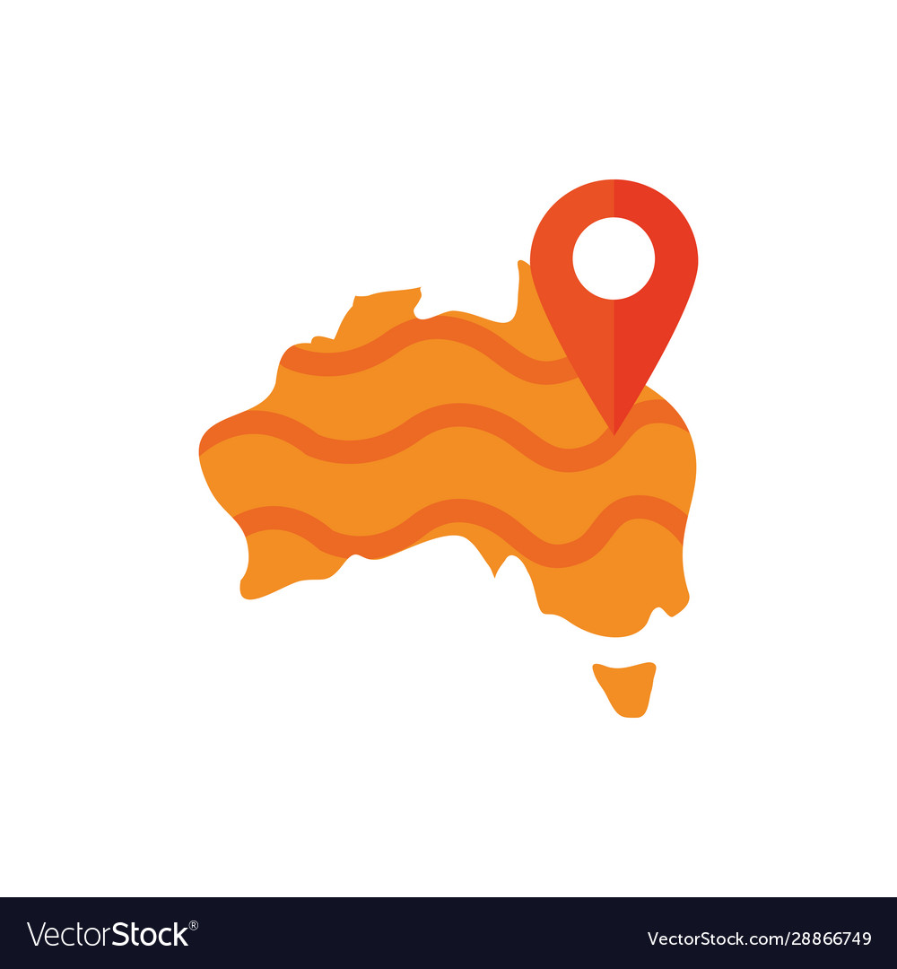 Map location pointer australia icon on white