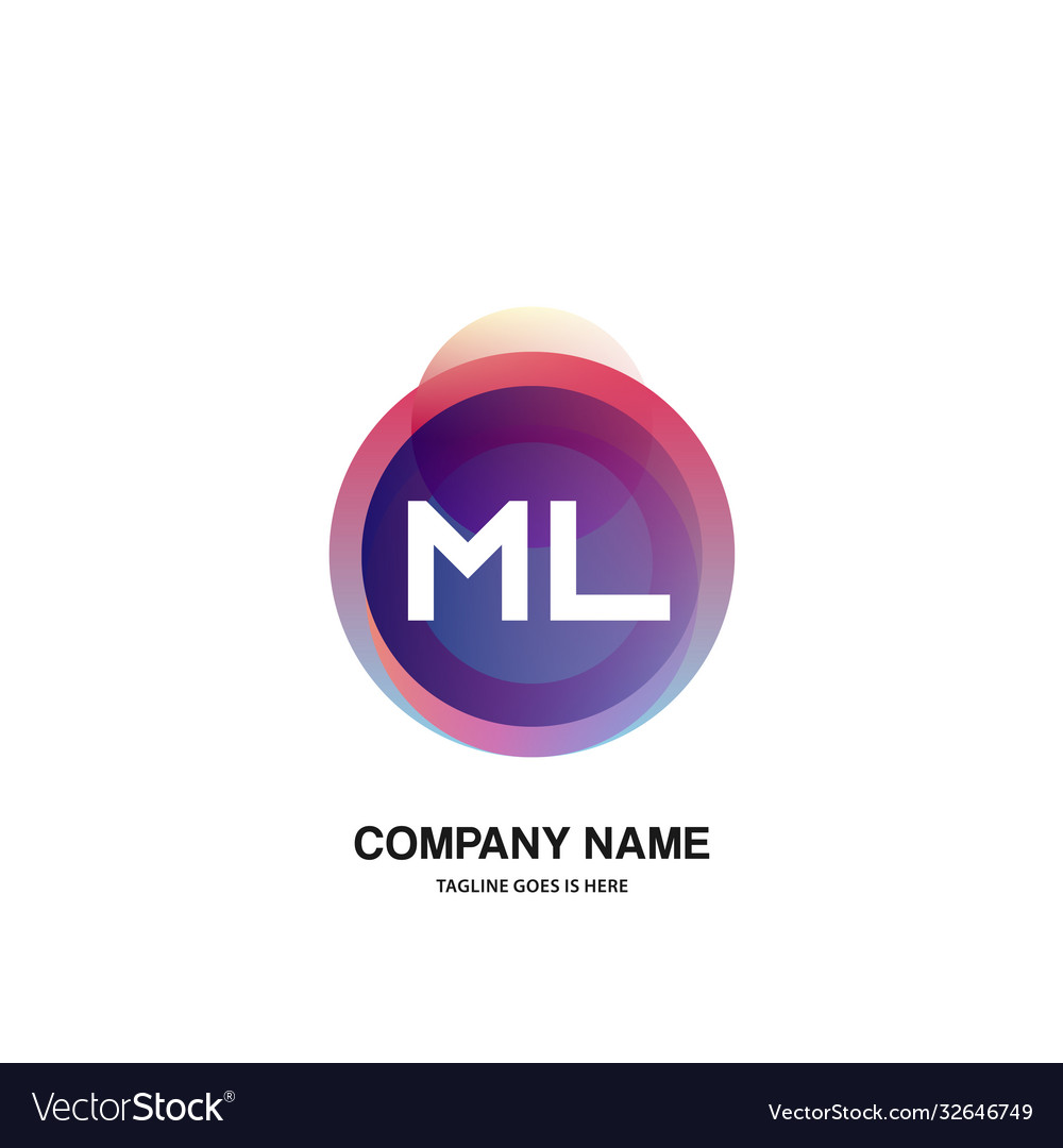 Ml initial logo with colorful circle template Vector Image Ml initial logo with colorful circle template