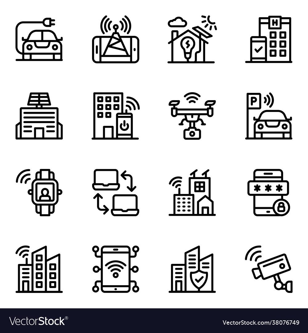 Pack iot linear icons