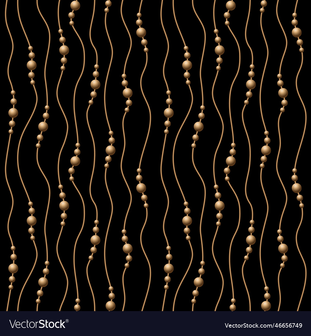 Pattern with golden balls beads