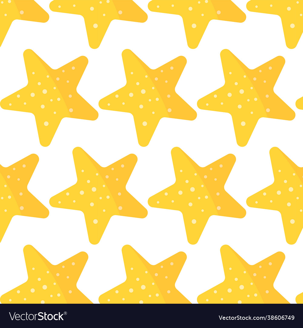 Seamless pattern a yellow starfish