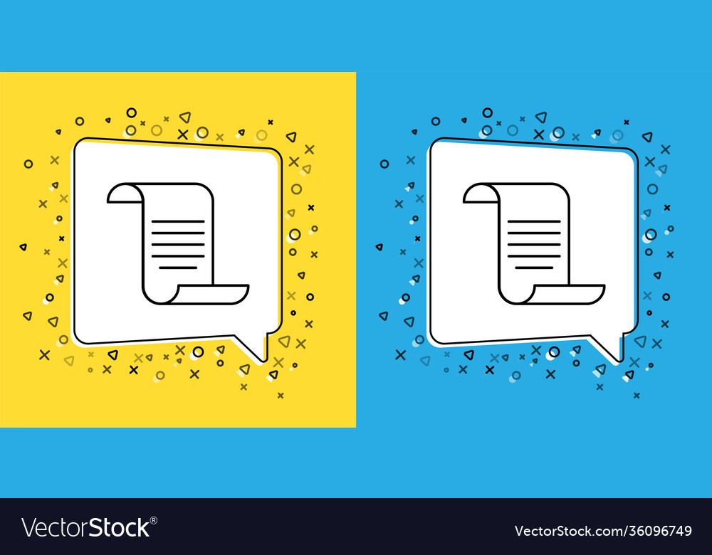 Set line document with shield icon isolated