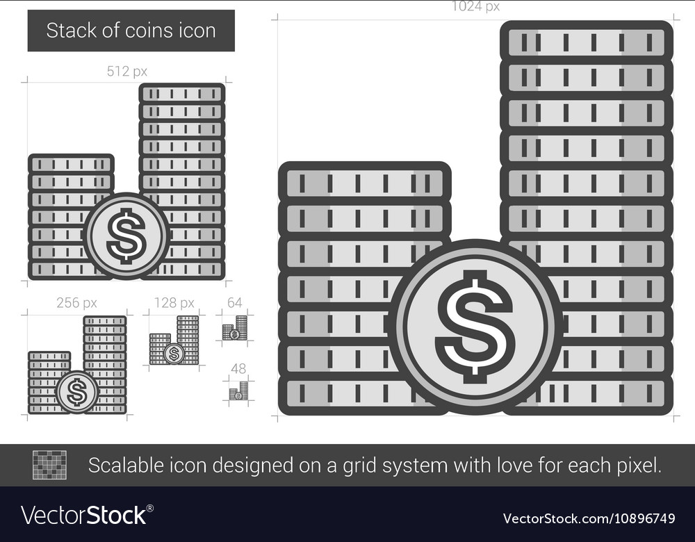 Stack of coins line icon