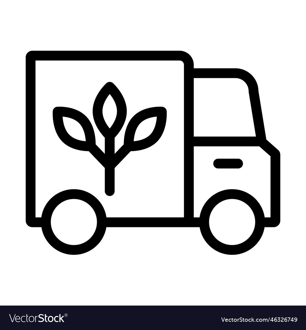 Sustainable Transportation Thick Line Icon Vector Image