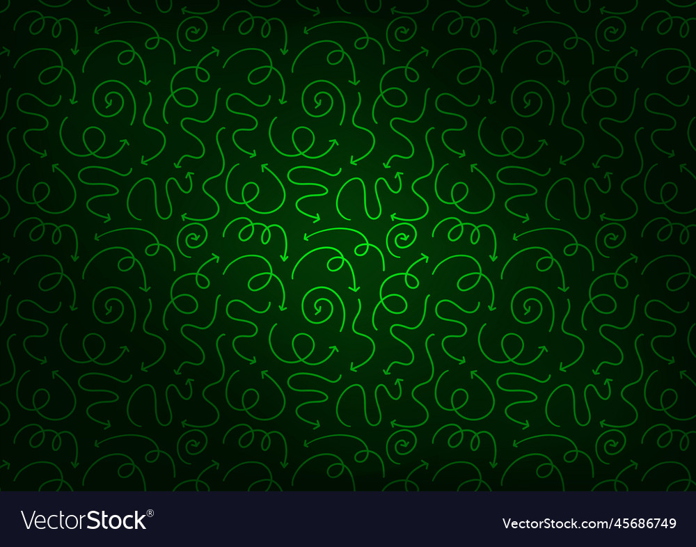 Symbol green arrow messy line pattern