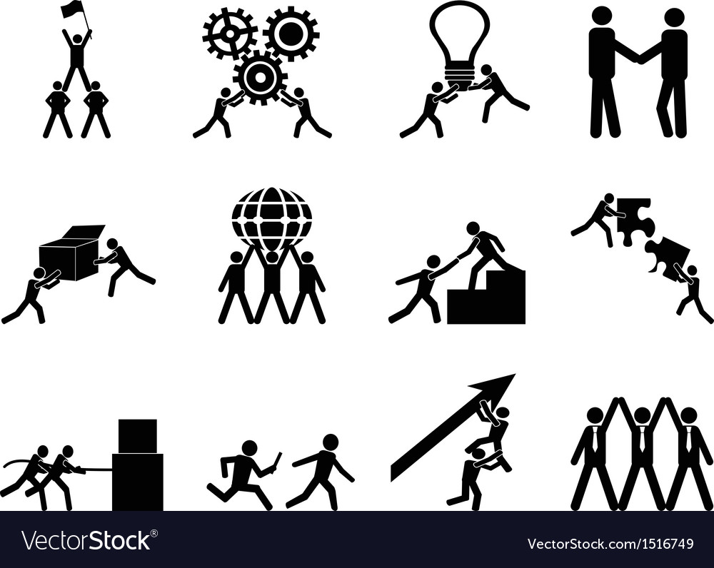 Teamwork icons set