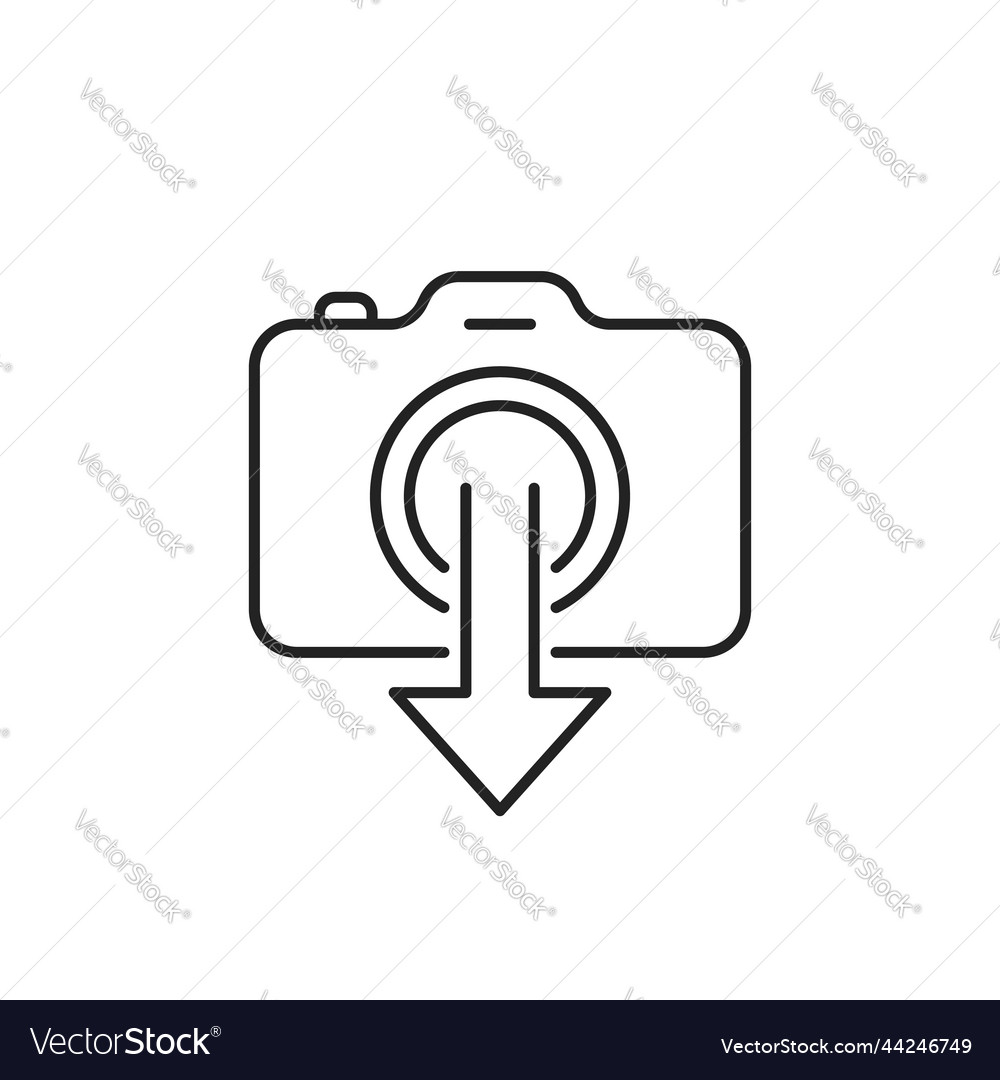 Thin line camera like upload your photo vector image Thin line camera like upload your photo