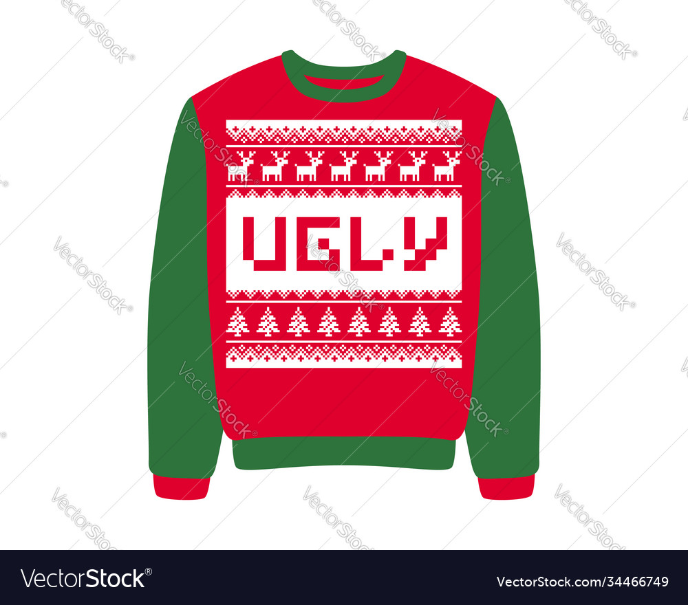Ugly Weihnachten Pullover Festlich Rot & Grün
