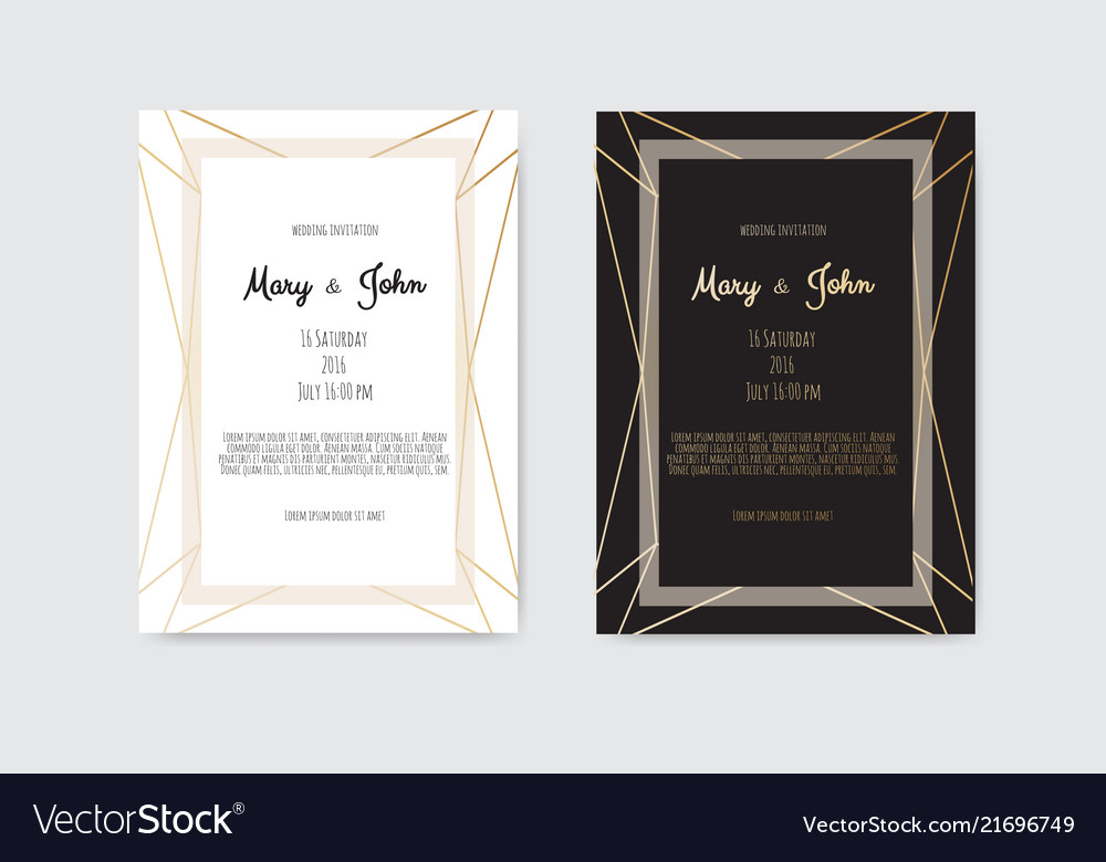 Wedding invitation invite card design with Vector Image