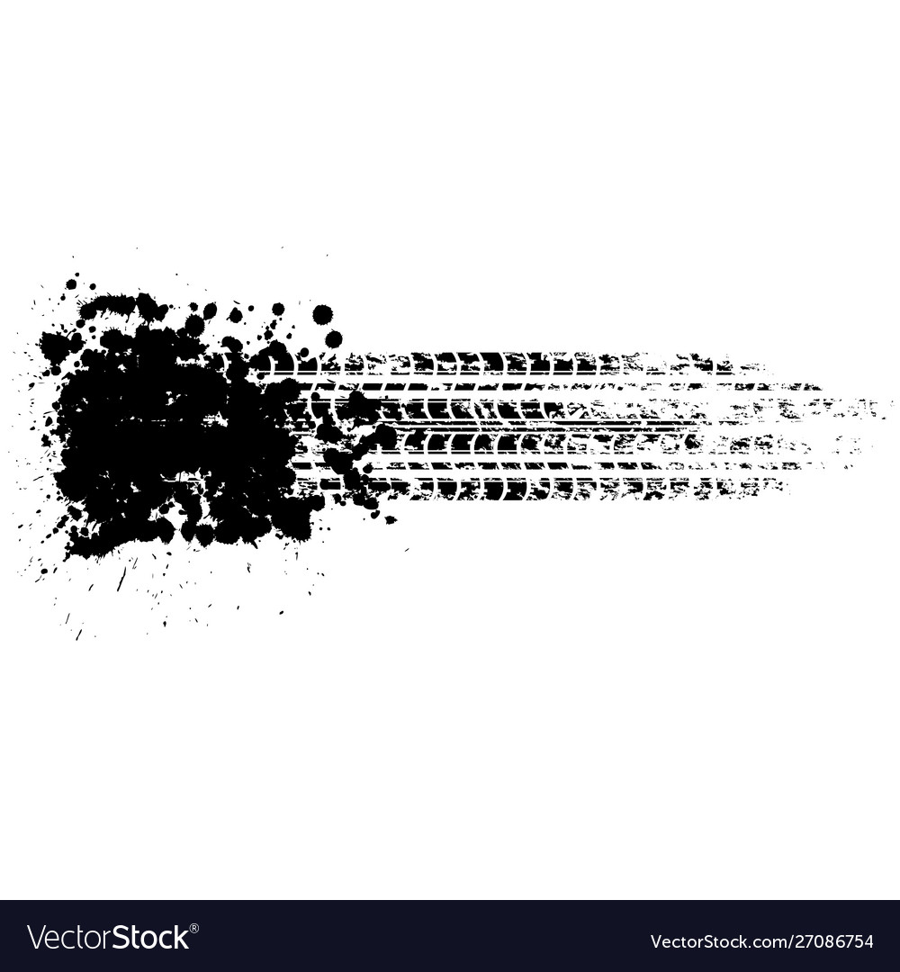 Black tire tracks grunge line Royalty Free Vector Image