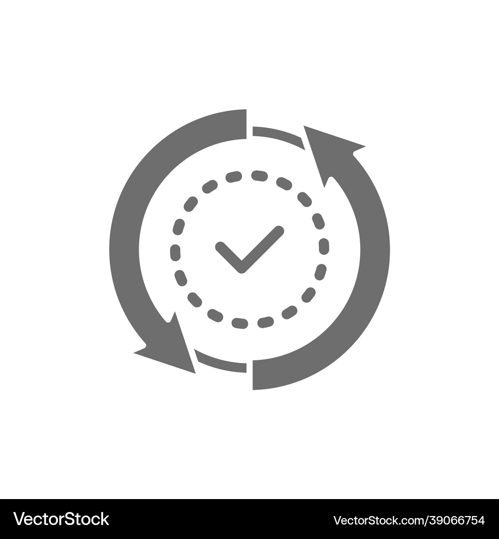 Check mark verified checklist button tick grey Vector Image